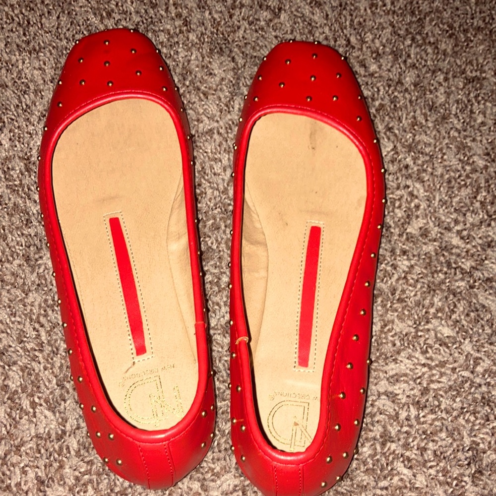 Red slip on shoes